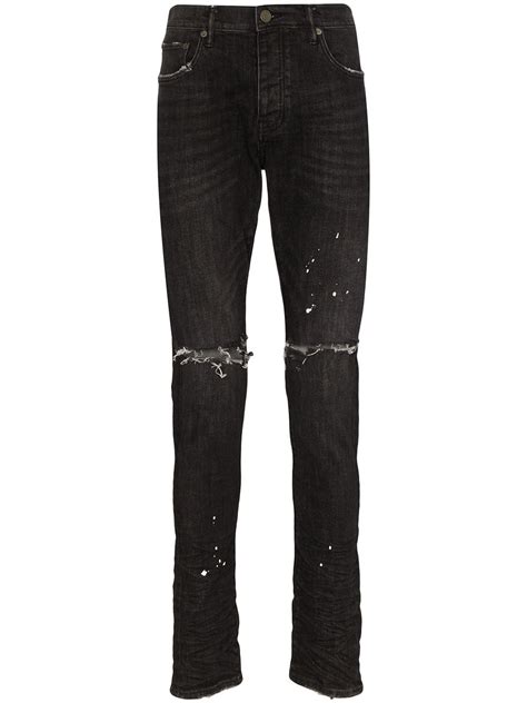 purple brand black bleached jeans.